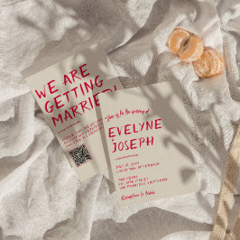 QR Code Retro Handgeschriebene farbenfrohe moderne Einladung