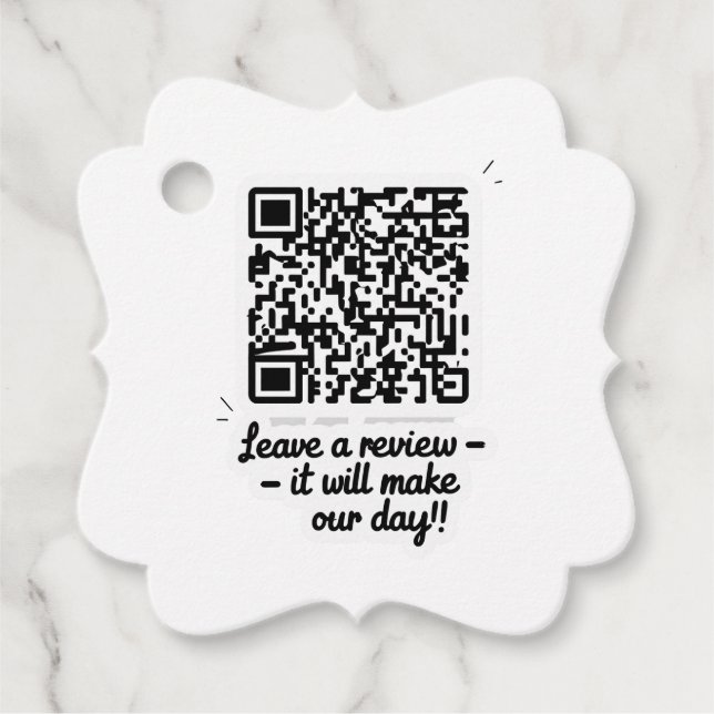QR Code Review Geschenk Tag Geschenkanhänger (Vorderseite)