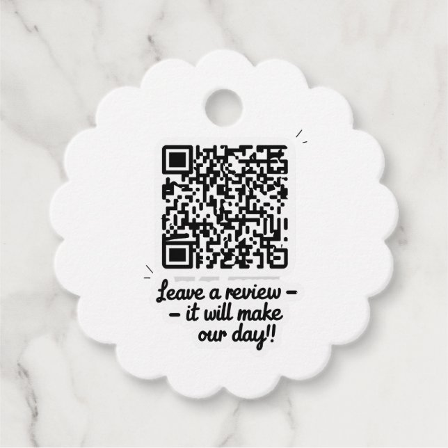 QR Code Review Geschenk Tag Geschenkanhänger (Vorderseite)