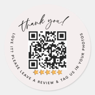 QR Code Review Packung Runder Aufkleber