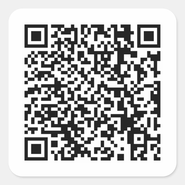 Qr Code RickRoll Gif Quadratischer Aufkleber (Vorderseite)