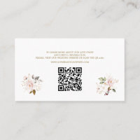 QR Code Rosa Blush Gold Floral Wedding Website