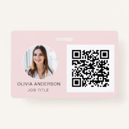 QR-Code Rosa Foto Business Card Ausweis