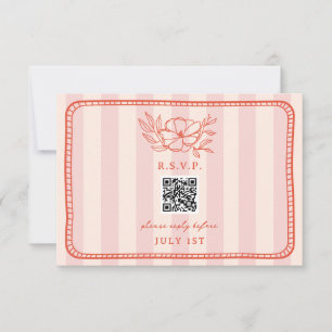 QR Code Rosa Streifen Blumenzange QR UAWG RSVP Karte