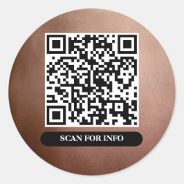 QR Code Rose Gold Einzigartiger Beruflicher Trendy Runder Aufkleber
