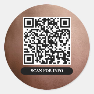 QR Code Rose Gold Einzigartiger Beruflicher Trendy Runder Aufkleber