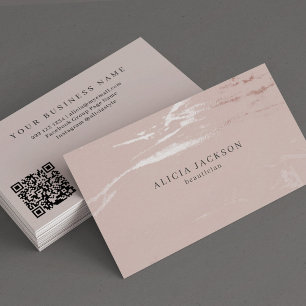 QR CODE Rose Gold silberfarbene Metallic scannen Visitenkarte