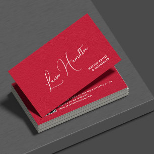 QR-Code rot modern Beauty-Influencer Visitenkarte