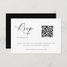 QR Code RSVP Card für zeitgenössische Chic Wedding