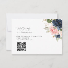 QR-Code RSVP-Karte für Marine und Hochzeit Dankeskarte