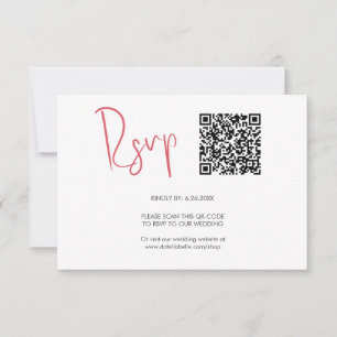 QR-Code RSVP-Karten Rot RSVP Karte
