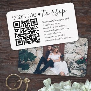 QR Code RSVP Wedding Website Photo Enclosure Card Visitenkarte