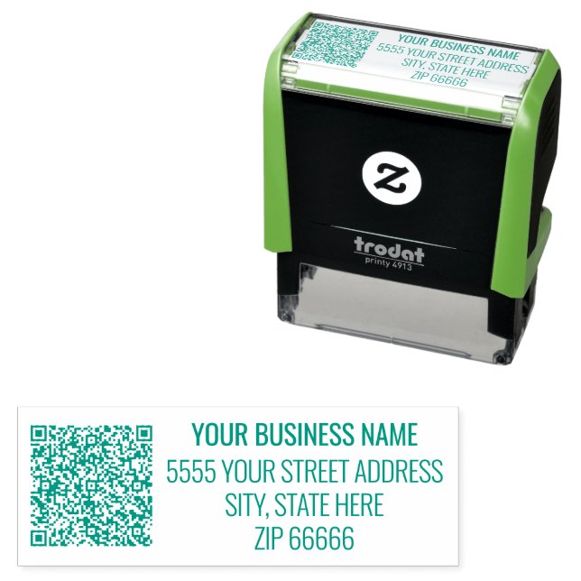 QR-Code-Rücksendeadresse Ihr Name Briefmarke Permastempel (Beispiel)