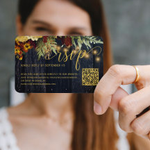 QR-Code rustikale Herbst Blütenhochzeit RSVP-Gehäu