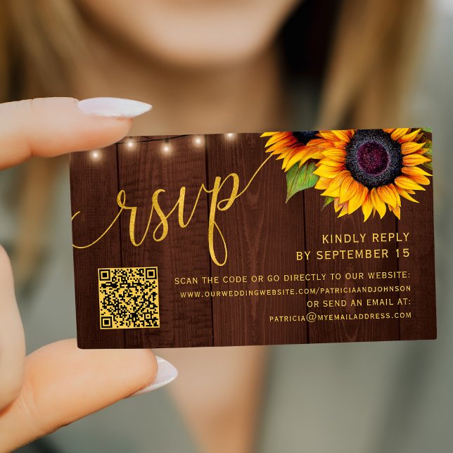 QR-Code rustikale Hochzeit mit Country-Chic RSVP Begleitkarte (Von Creator hochgeladen)