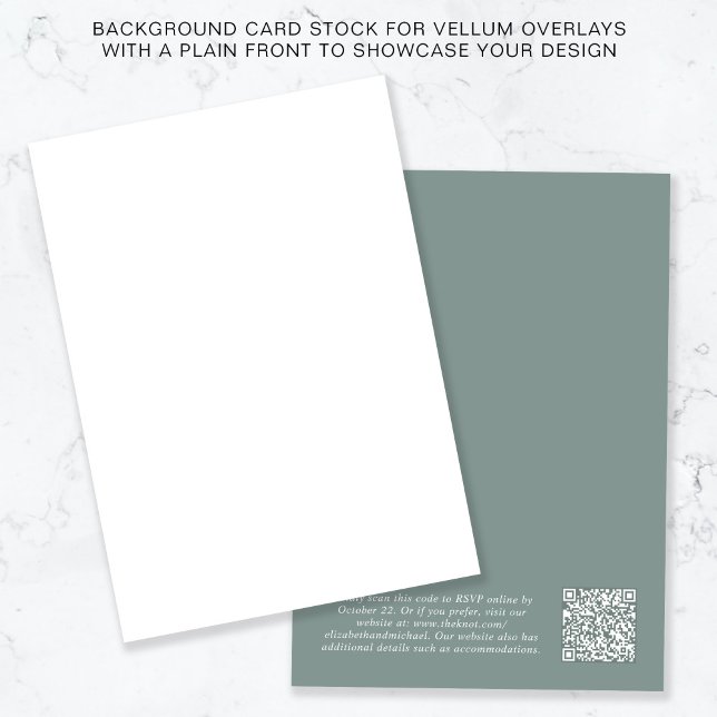 QR Code Sage Green Background for Vellum Overlay Einladung (Von Creator hochgeladen)