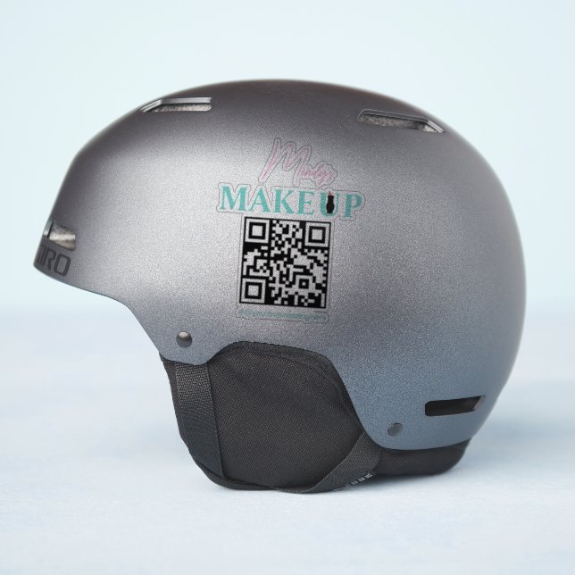 QR Code Salon Business Name Bike Helmet Decal Aufkleber (Helmseite)