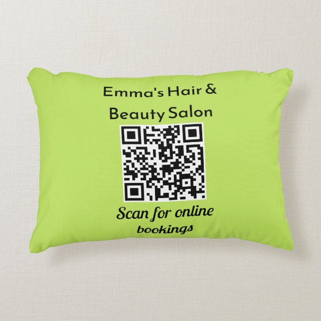 QR Code Salon Business Promotion Custom Dekokissen (Vorderseite)