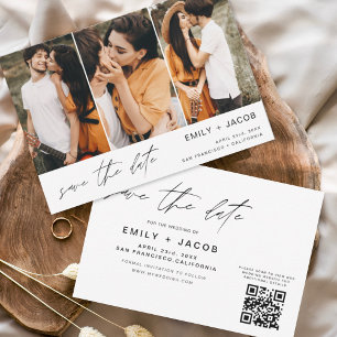 QR Code Save the Date 3 Foto Elegant Moderne