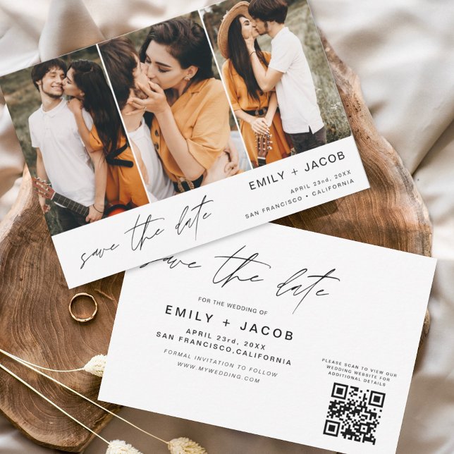QR Code Save the Date 3 Foto Elegant Moderne (Von Creator hochgeladen)