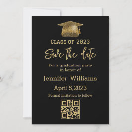 qr-Code Save the Date Abschluss chic Ankündigung