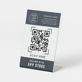 QR Code Scan App Store | Firmenlogo Sockelschild