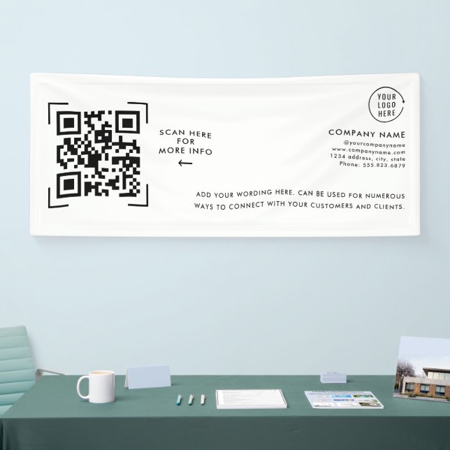QR-Code-Scan | Firmenlogo Professional Banner (Messe)