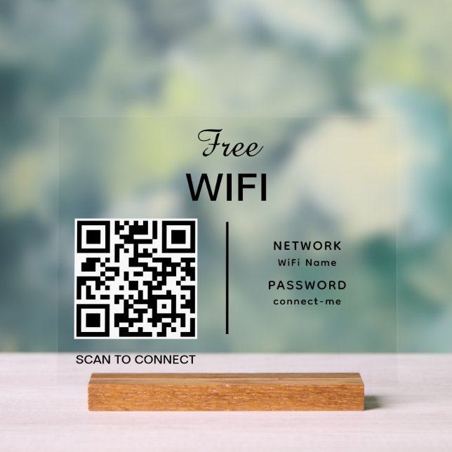 QR-Code-Scan für das Wifi-Netzwerk, um moderne Ver Acrylschild (Neutral)