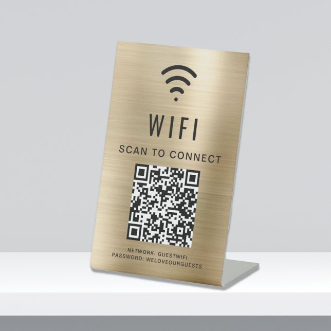 QR-Code-Scan für WiFi, um Gold zu verbinden Sockelschild (Von Creator hochgeladen)