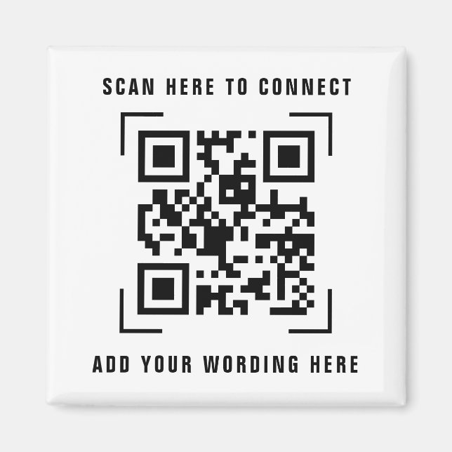 QR-Code-Scan | Geschäftslogo Werbemagnet Magnet (Vorne)