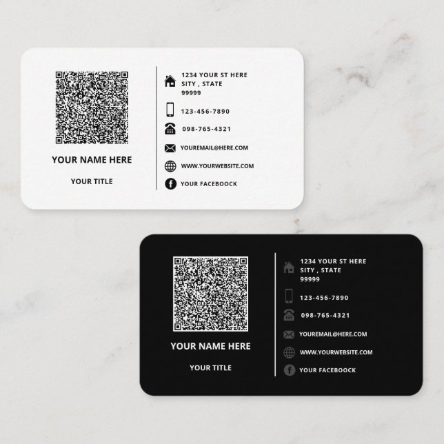 QR Code Scan Info Benutzerdefinierte Text-Business Visitenkarte (Vorne/Hinten)
