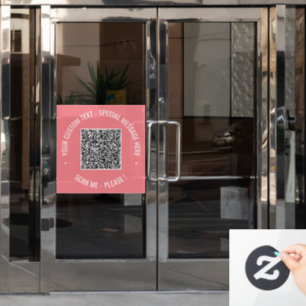 QR-Code Scan Info Benutzerdefinierte Textfarben Fe Fensteraufkleber