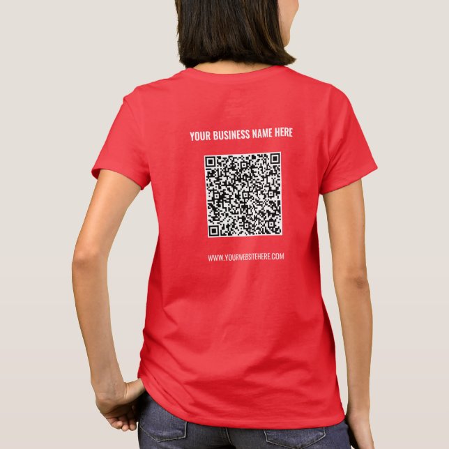 QR-Code-Scan-Info Benutzerdefinierter Text-Busines T-Shirt (Rückseite)
