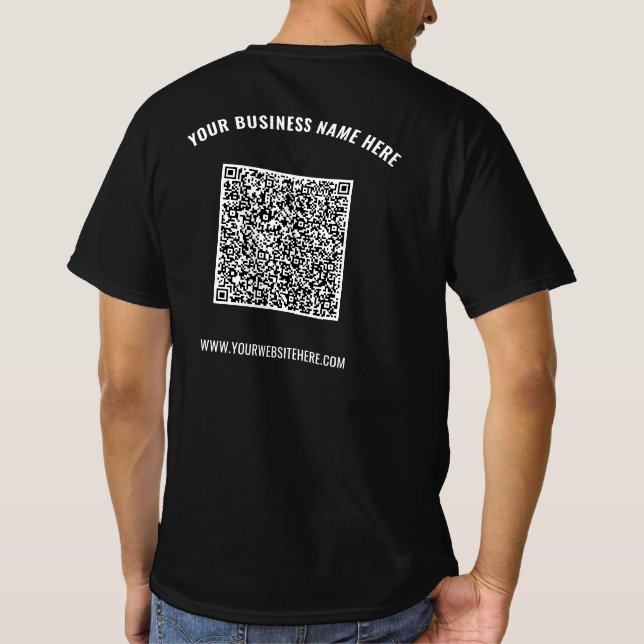 QR-Code-Scan-Info Benutzerdefinierter Text-Busines T-Shirt (Rückseite)