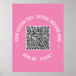 QR Code Scan Info Benutzerdefinierter Text Farben Poster
