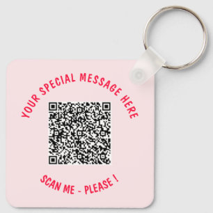 QR Code Scan Info Benutzerdefinierter Text-Schlüss Schlüsselanhänger
