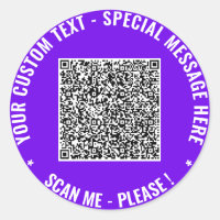 QR Code Scan Info Benutzerdefinierter Text Sticker