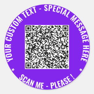 QR Code Scan Info Benutzerdefinierter Text Sticker