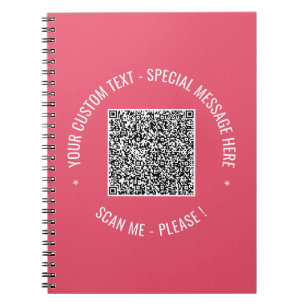  QR Code Scan Info Benutzerdefinierter Text und Fa Notizblock
