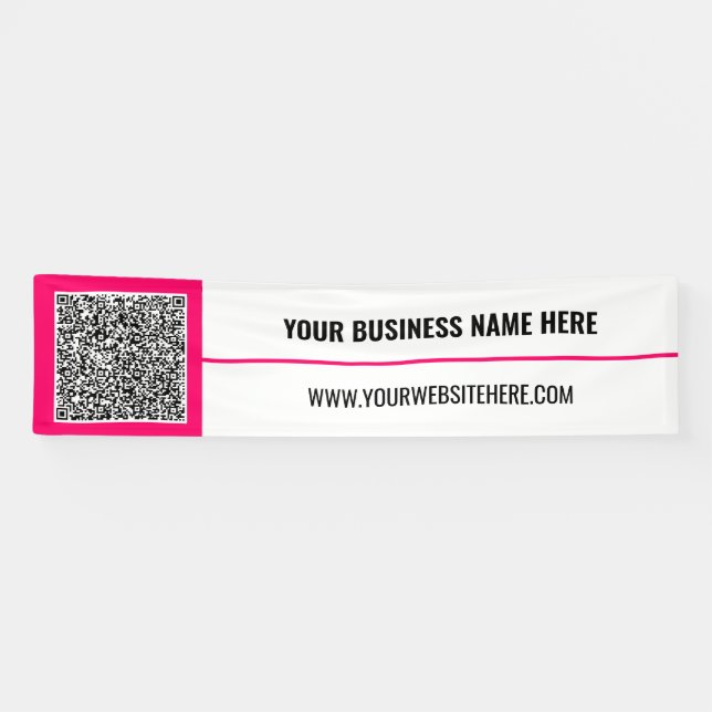 QR Code Scan Info Benutzerdefinierter Text und Far Banner (Horizontal)