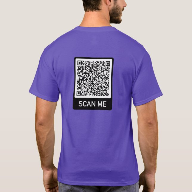 QR Code Scan Info Funny T - Shirt (Rückseite)