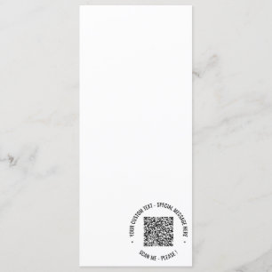 QR Code Scan Info Menü für benutzerdefinierte Text Menükarte