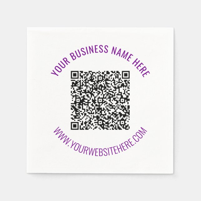 QR Code Scan Info Napkins mit benutzerdefiniertem  Serviette (Vorderseite)