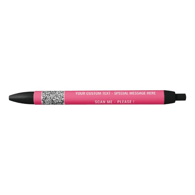 QR Code Scan Info Text Business Promotion Pen Kugelschreiber (Vorderseite)