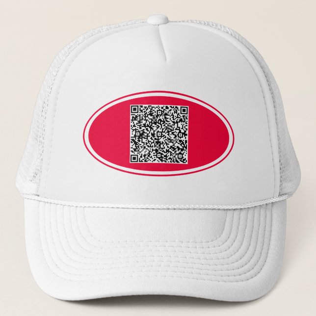 QR Code Scan Info Trucker Hat benutzerdefinierte F Truckerkappe (Vorderseite)