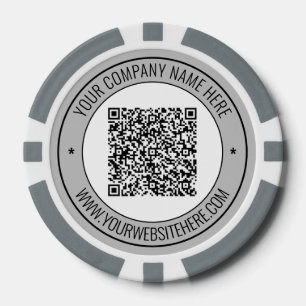 QR Code Scan Info und Text Business Poker Chips