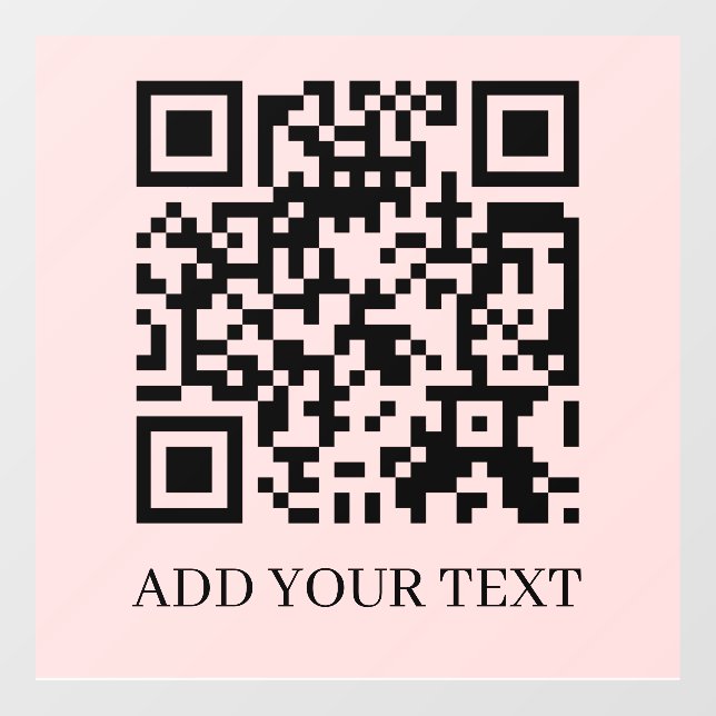 QR-Code | Scan Me Blush Pink Feminines Design Fensteraufkleber (Blatt)