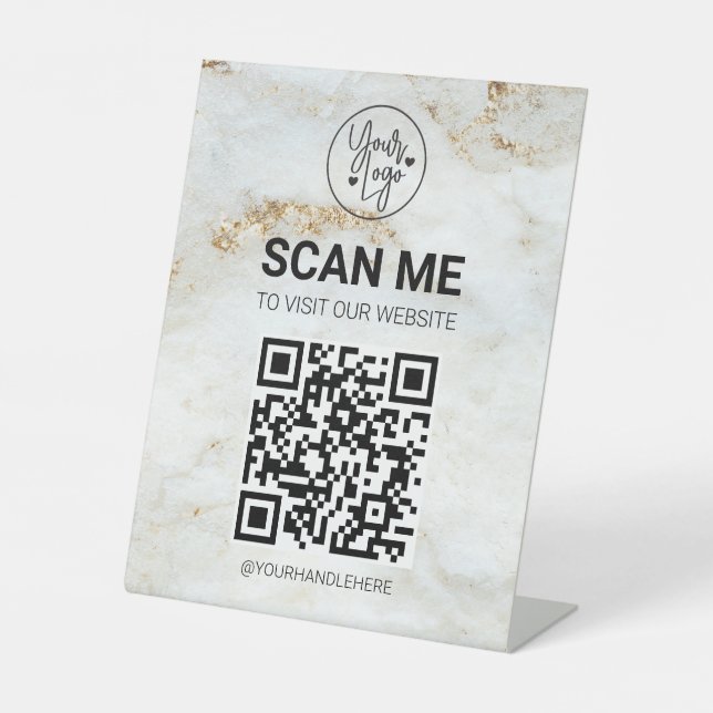 QR Code Scan Me Business Menü Website Services Sockelschild (Vorderseite)