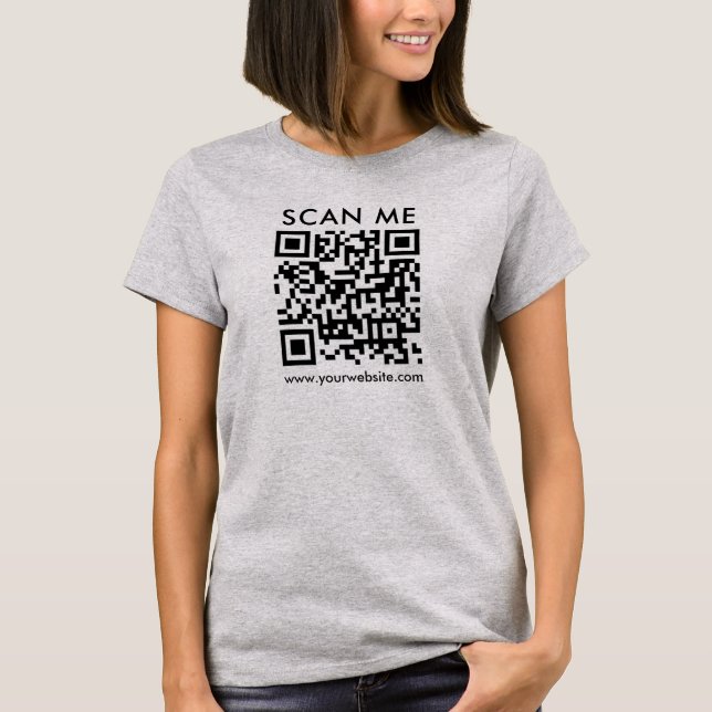 QR Code Scan Me Frauen Frontdruckleuchte T-Shirt (Vorderseite)
