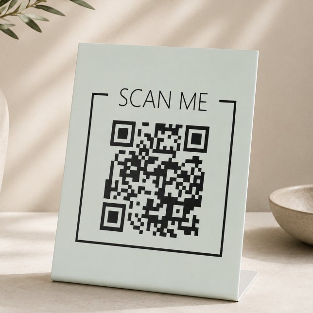 QR-Code Scan mich Sage Grün Geschäft Sockelschild (Von Creator hochgeladen)